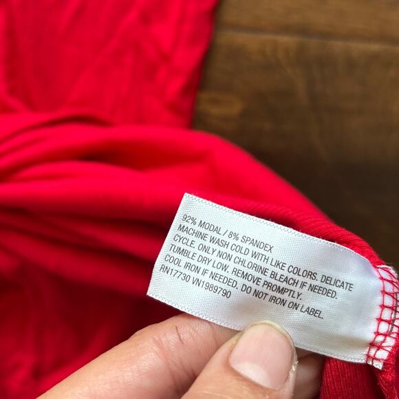 A New Day Dress Size Small Red Ribbed Stretchy Modal NEW Bodycon Midi - Picture 5 of 8